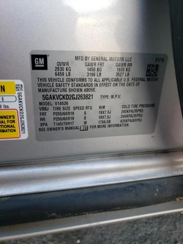 Photo 10 from auction – 2016 BUICK ENCLAVE with VIN 5GAKVCKD2GJ263821