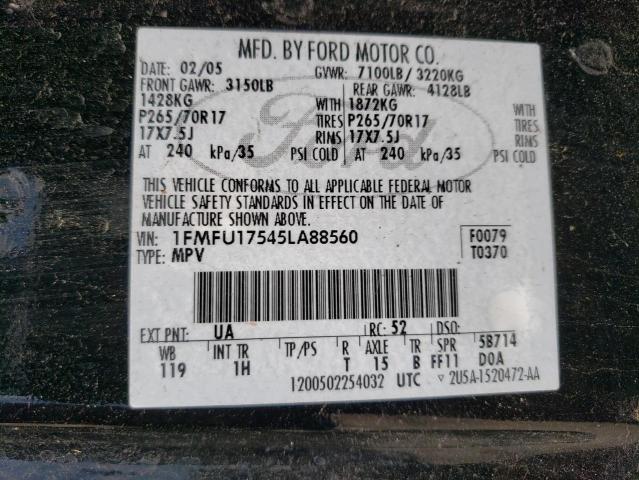 Photo 10 from auction – 2005 FORD EXPEDITION with VIN 1FMFU17545LA88560