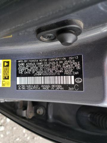 Photo 10 from auction – 2013 LEXUS ES 300H with VIN JTHBW1GG5D2022116