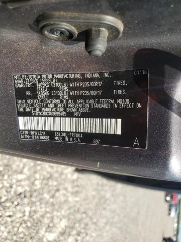 Photo 10 from auction – 2016 TOYOTA SIENNA XLE with VIN 5TDYK3DCXGS699485