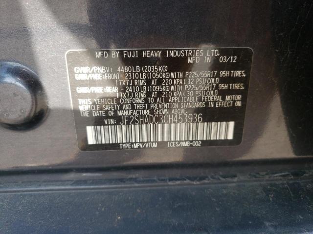 Photo 10 from auction – 2012 SUBARU FORESTER 2 with VIN JF2SHADC3CH453936