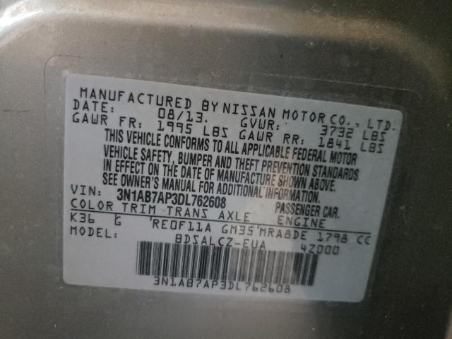 Photo 10 from auction – 2013 NISSAN SENTRA S with VIN 3N1AB7AP3DL762608