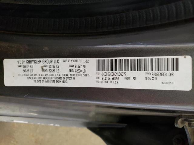 Photo 10 from auction – 2012 DODGE AVENGER SX with VIN 1C3CDZCB6CN196377