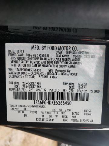 Zdjęcie 10 z aukcji – 2014 FORD FUSION z VIN 1FA6P0HDXE5366450