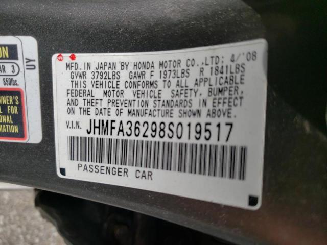Photo 10 from auction – 2008 HONDA CIVIC HYBR with VIN JHMFA36298S019517