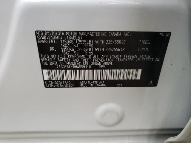 Photo 10 from auction – 2017 TOYOTA RAV4 LIMIT with VIN 2T3DFREV8HW559148
