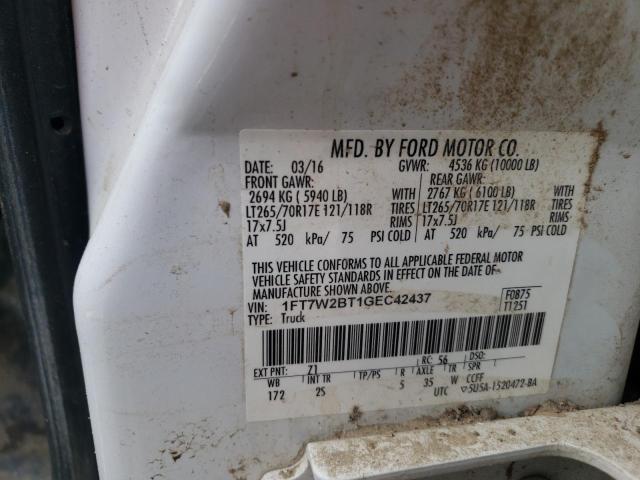 Photo 10 from auction – 2016 FORD F250 SUPER with VIN 1FT7W2BT1GEC42437