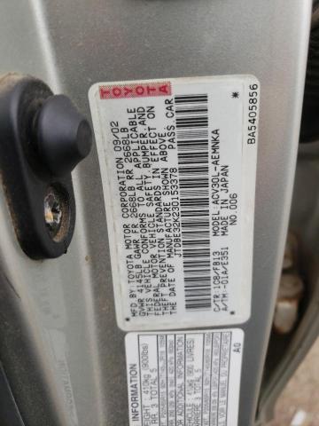 Photo 10 from auction – 2003 TOYOTA CAMRY LE with VIN JTDBE32K230153378