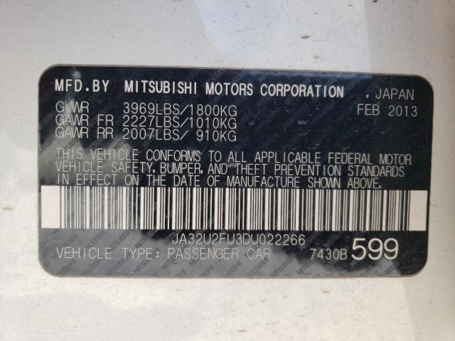 Photo 10 from auction – 2013 MITSUBISHI LANCER ES/ with VIN JA32U2FU3DU022266