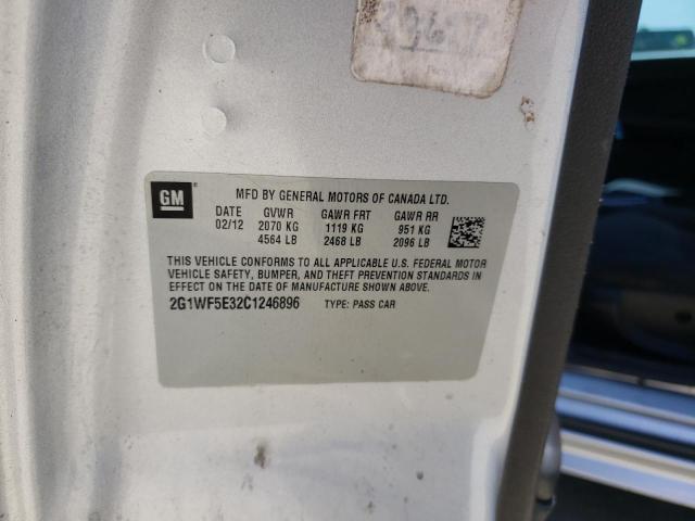 Photo 10 from auction – 2012 CHEVROLET IMPALA LS with VIN 2G1WF5E32C1246896