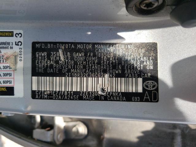 Photo 10 from auction – 2006 TOYOTA COROLLA CE with VIN 2T1BR32E36C629842