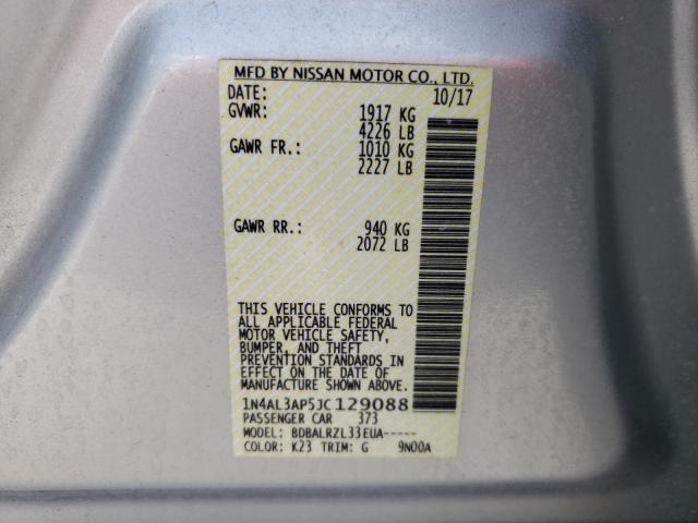 Photo 10 from auction – 2018 NISSAN ALTIMA 2.5 with VIN 1N4AL3AP5JC129088