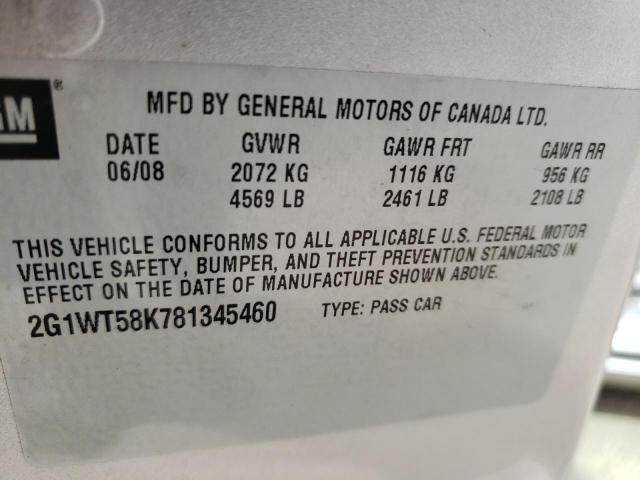 Photo 10 from auction – 2008 CHEVROLET IMPALA LT with VIN 2G1WT58K781345460