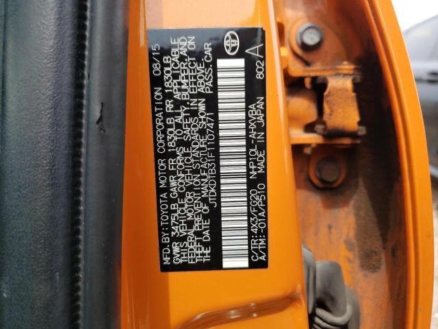 Photo 10 from auction – 2015 TOYOTA PRIUS C with VIN JTDKDTB31F1107471