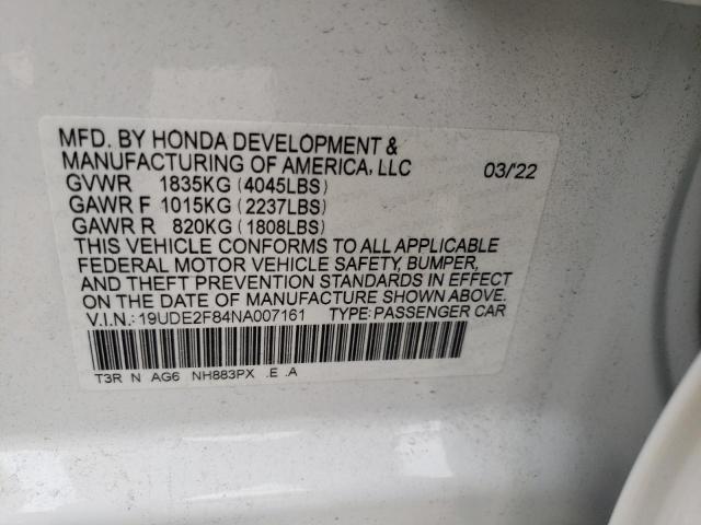 Photo 10 from auction – 2022 ACURA ILX PREMIU with VIN 19UDE2F84NA007161