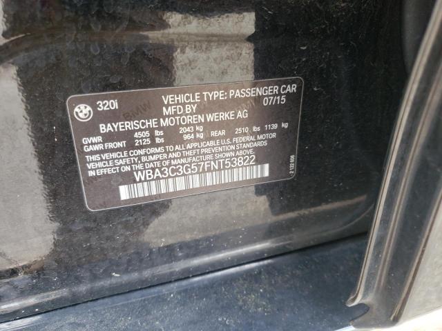 Photo 10 from auction – 2015 BMW 320 I XDRI with VIN WBA3C3G57FNT53822
