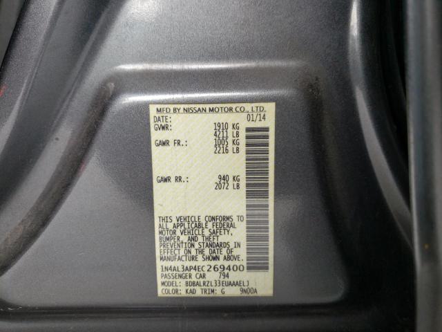 Photo 10 from auction – 2014 NISSAN ALTIMA 2.5 with VIN 1N4AL3AP4EC269400