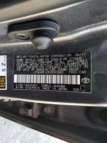 Photo 10 from auction – 2017 TOYOTA PRIUS with VIN JTDKARFU3H3047683