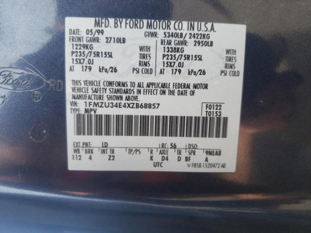 Photo 10 from auction – 1999 FORD EXPLORER with VIN 1FMZU34E4XZB68857
