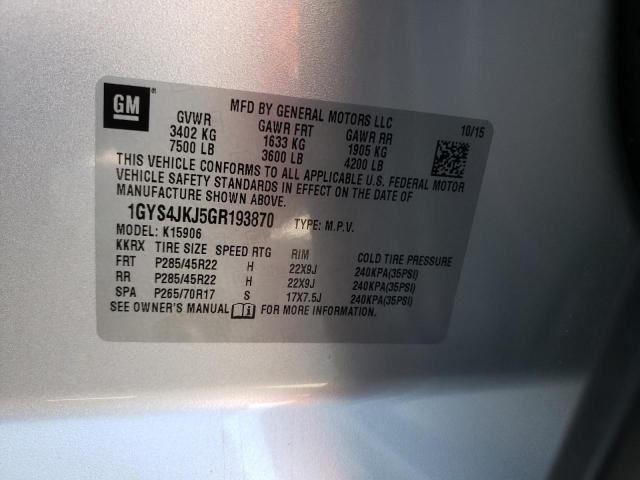 Photo 10 from auction – 2016 CADILLAC ESCALADE E with VIN 1GYS4JKJ5GR193870