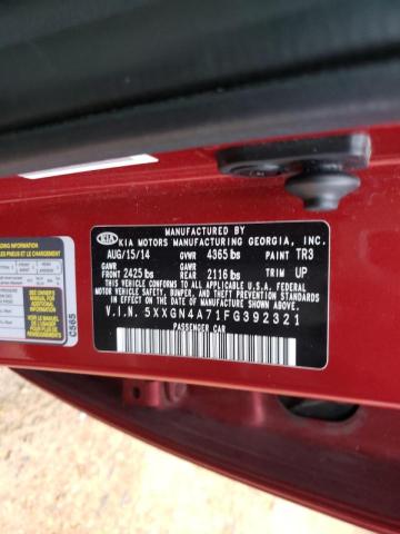 Photo 10 from auction – 2015 KIA OPTIMA EX with VIN 5XXGN4A71FG392321
