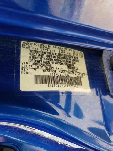 Photo 10 from auction – 2012 NISSAN VERSA S with VIN 3N1BC1CP1CK803463