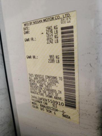 صورة رقم 10 من المزاد - 2012 NISSAN ALTIMA BAS مع VIN 1N4AL2AP3CN550910