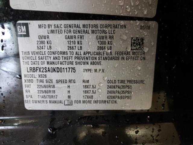Photo 10 from auction – 2019 BUICK ENVISION E with VIN LRBFX2SA0KD011775
