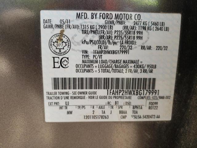 Photo 10 from auction – 2011 FORD TAURUS SEL with VIN 1FAHP2HWXBG179991