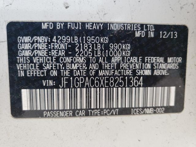Photo 10 from auction – 2014 SUBARU IMPREZA PR with VIN JF1GPAC6XE8251364