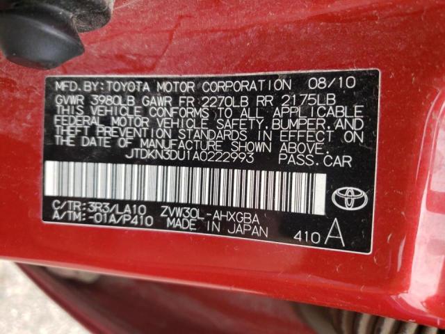 Photo 10 from auction – 2010 TOYOTA PRIUS with VIN JTDKN3DU1A0222993