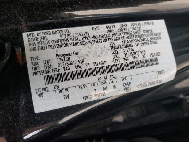 Photo 10 from auction – 2012 FORD FOCUS SEL with VIN 1FAHP3H24CL385500