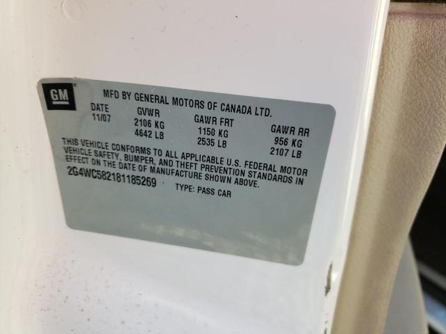 Photo 10 from auction – 2008 BUICK LACROSSE C with VIN 2G4WC582181185269