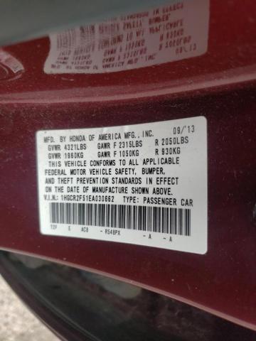 Photo 10 from auction – 2014 HONDA ACCORD SPO with VIN 1HGCR2F51EA030662