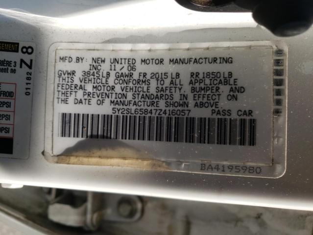 Photo 10 from auction – 2007 PONTIAC VIBE with VIN 5Y2SL65847Z416057