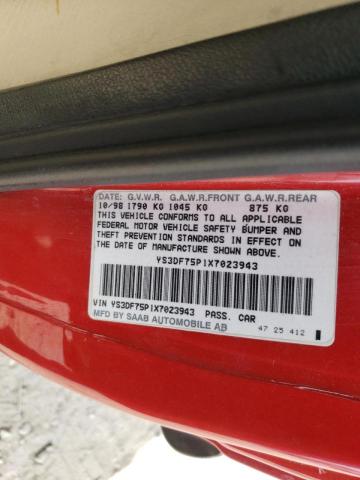 Photo 10 from auction – 1999 SAAB 9-3 SE with VIN YS3DF75P1X7023943