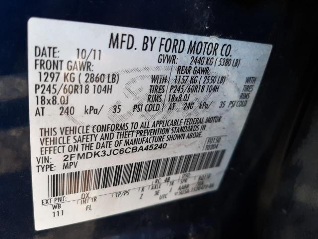 Photo 10 from auction – 2012 FORD EDGE SEL with VIN 2FMDK3JC6CBA45240