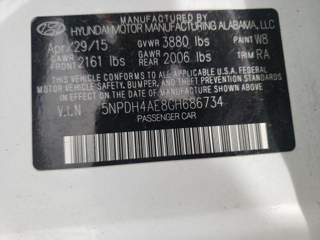Photo 10 from auction – 2016 HYUNDAI ELANTRA SE with VIN 5NPDH4AE8GH686734