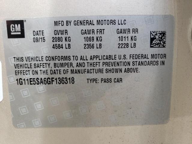 Photo 10 from auction – 2016 CHEVROLET MALIBU LIM with VIN 1G11E5SA6GF136318