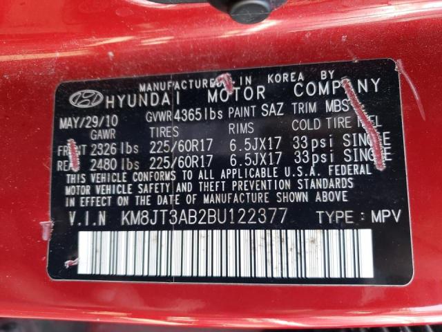 Photo 10 from auction – 2011 HYUNDAI TUCSON GL with VIN KM8JT3AB2BU122377