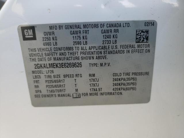 Photo 10 from auction – 2014 GMC TERRAIN SL with VIN 2GKALMEK3E6269626