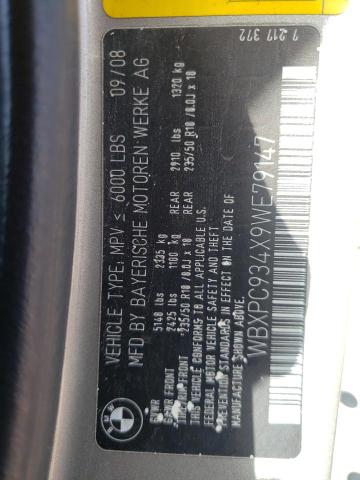 Photo 10 from auction – 2009 BMW X3 XDRIVE3 with VIN WBXPC934X9WE79147