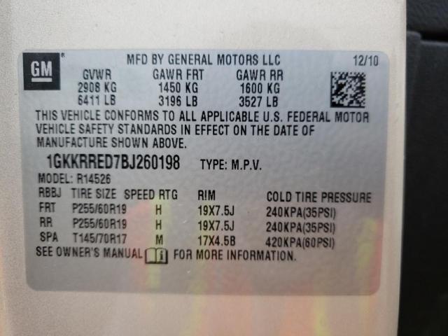 Photo 10 from auction – 2011 GMC ACADIA SLT with VIN 1GKKRRED7BJ260198