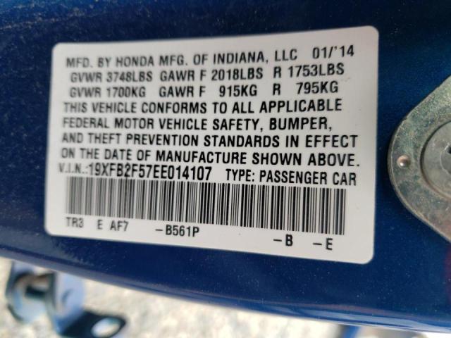 Photo 10 from auction – 2014 HONDA CIVIC LX with VIN 19XFB2F57EE014107