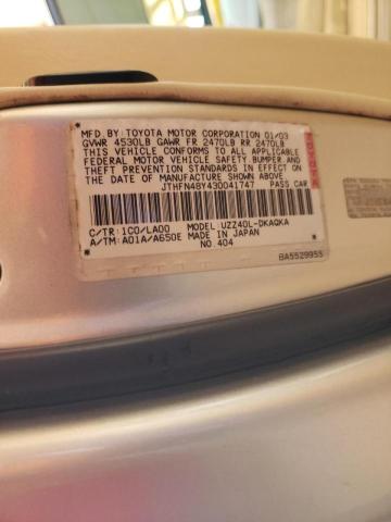 Photo 10 from auction – 2003 LEXUS SC 430 with VIN JTHFN48Y430041747