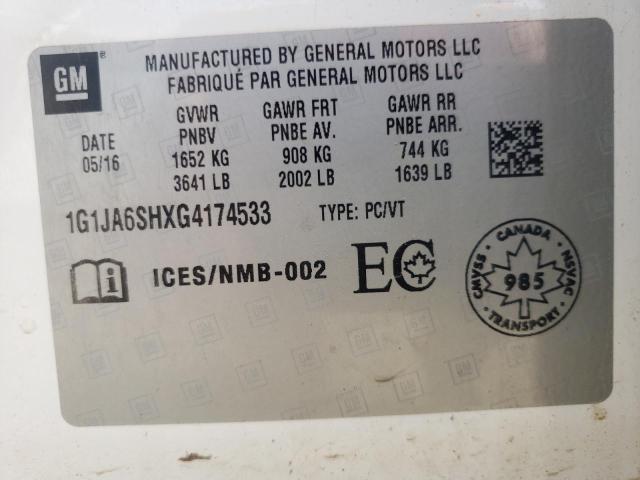 Photo 10 from auction – 2016 CHEVROLET SONIC LS with VIN 1G1JA6SHXG4174533