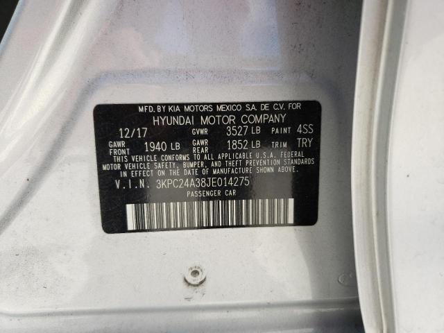 Photo 10 from auction – 2018 HYUNDAI ACCENT SE with VIN 3KPC24A38JE014275