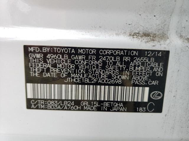 Photo 10 from auction – 2015 LEXUS GS 350 with VIN JTHCE1BL2FA002698