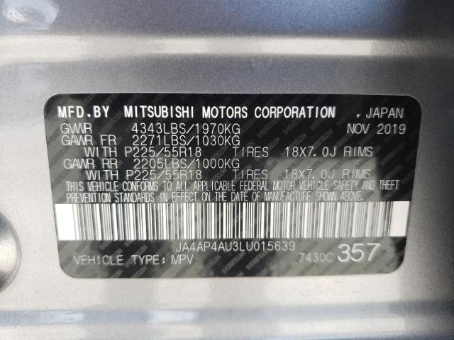 Photo 10 from auction – 2020 MITSUBISHI OUTLANDER with VIN JA4AP4AU3LU015639