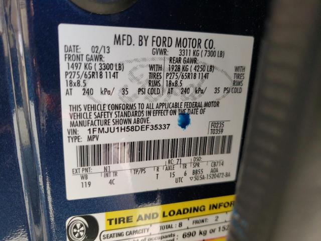 Photo 10 from auction – 2013 FORD EXPEDITION with VIN 1FMJU1H58DEF35337